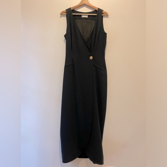 Fabulous Vintage Modern Kenar Black Sheath Midi Dress Cocktail approx size 8 - Picture 1 of 10